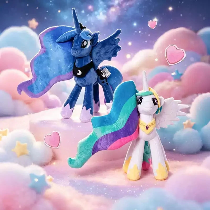 My Little Pony Prototype Plush Set-Princess Celestia & Princess Luna Soft Stuffed Dolls,Royal Alicorn Collectible Gift for Girls
