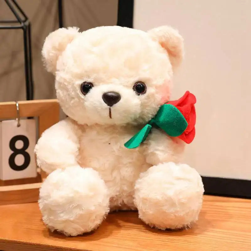 Latest Flower Hug Love Bear Kawaii Stuffed Plush Toy Christmas Doll Cartoon Anime Cute Children's Birthday Gift Fun Doll