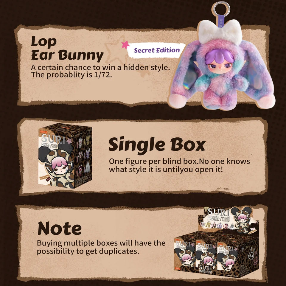 Rolife Plush Blind Box Suri Magical Animal Action Figure 15-21cm Collectible Plush Toys Surprise Box Dolls Gift for Collectors Kids Friends